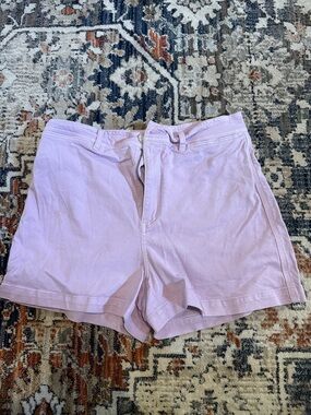 LOFT High-Waist Lavender Cotton Shorts